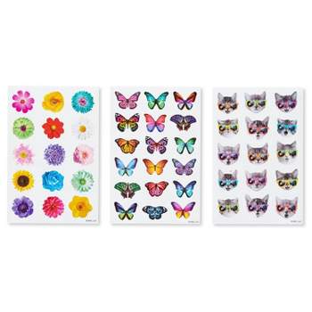 162ct Butterfly, Cats, and Flowers Stickers