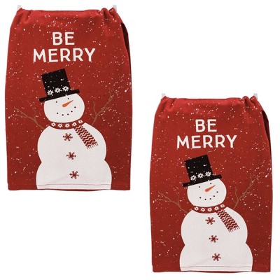 Decorative Towel Let It Snow Set/2 Kitchen - Set Of Two Dish Towels 26  Inches - Snowflakes - 107116. - Cotton - Red : Target