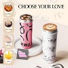 20 oz Spill Proof Tumbler with Top Handle, Straw & Tea Strainer - 6-Layer Insulated Cup-Floral White - 4 of 4