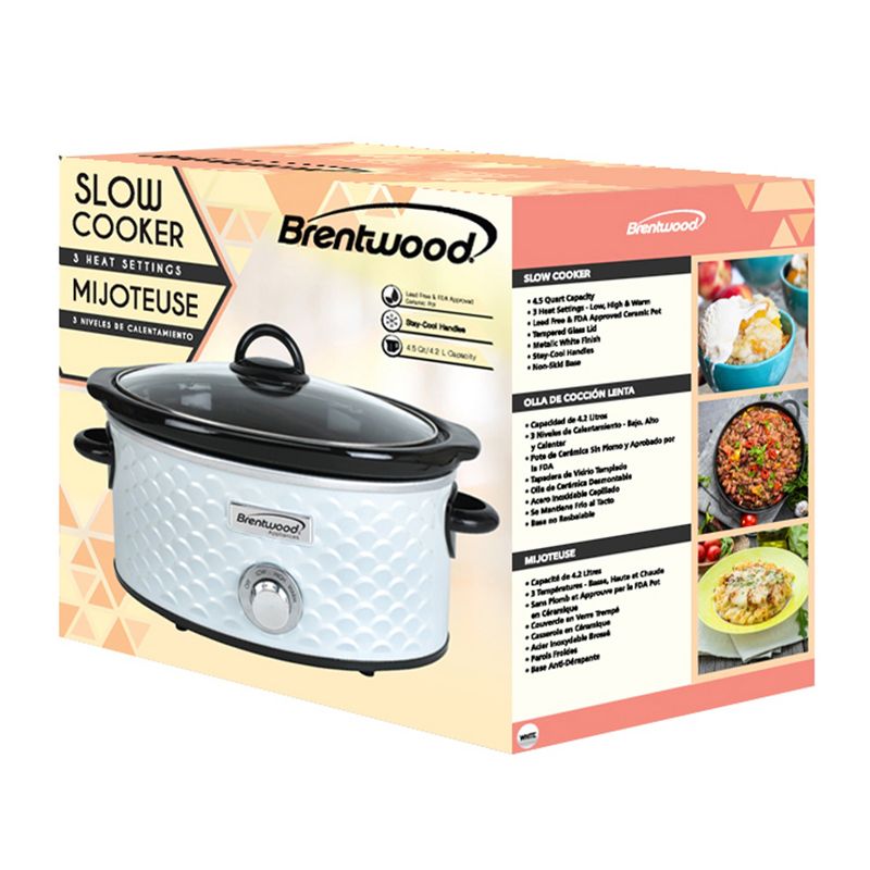 Brentwood Scallop Pattern 4.5 Quart Slow Cooker, 3 of 10