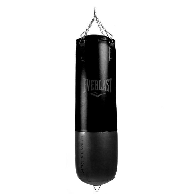Everlast Powerlock 90 Pound Heavy Bag with Chain Style Hanging System, Double Reinforced D Ring and Nylon Strap for Boxing and Fitness Workouts, Black, 1 of 7