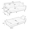 NicBex Couches for Living Room 74.41" Adjustable Loveseat Sofa Bed Soft Modern Teddy Upholstered 2-seater Sleeper Sofa Bed with 2 Throw Pillows - image 4 of 4