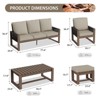 EAGLE PEAK Natural Cedar Wood Conversation Set, Outdoor Patio Furniture with 2 Ottomans and Coffee Table - 2 of 4