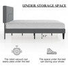 VECELO Twin/Full/Queen Size Bed Frame, Metal Platform Bed with LED Lights, Upholstered Velvet Headboard with Charging Station, Gray/Beige - 3 of 4