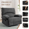 Velvet Oversized Manual Recliner Chair with Push-Back Reclining and Massage Pillow - 4 of 4