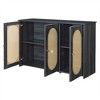 3-Door Sideboard Buffet Cabinet With Artificial Rattan Doors,Sideboard Storage Cabinet And Metal Handles For Entryway Living Room Dining Room - 4 of 4