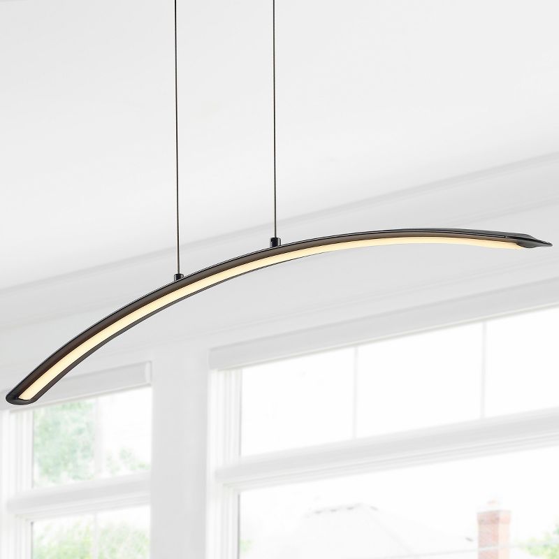 JONATHAN Y Roxanna Dimmable Adjustable Integrated LED Metal Linear Pendant, 4 of 9