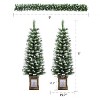 Hrinhom Artificial Christmas 3-Piece Set Wreath Entrance Trees X-mas with LED Lights - 2 of 4