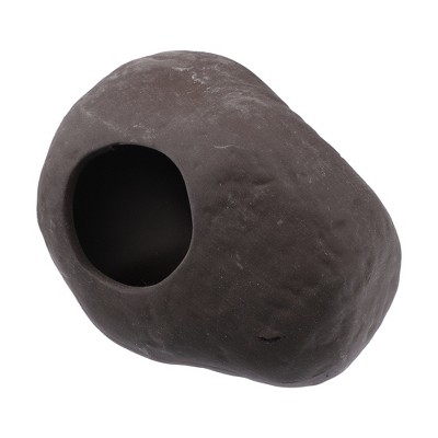 Unique Bargains Ceramic Aquarium Hideaway Rock Cave Fish Tank Decoration Brown 3.31x2.60x2.20 Inches
