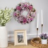 Northlight Wooden Floral Artificial Spring Wreath with Dried Foliage - 13.5" - Purple - 3 of 4