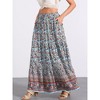 INSPIRE CHIC Women's Boho Casual Floral Printed Elastic Waist Maxi Skirts - 4 of 4