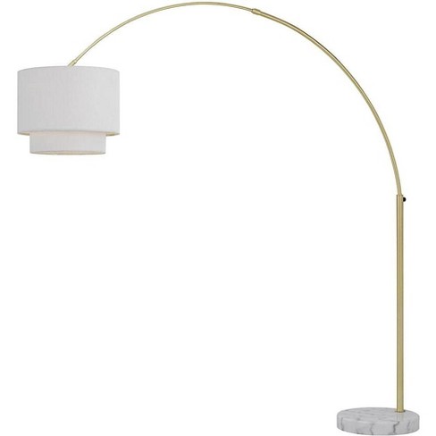 AF Lighting Arched Floor Lamp in Brushed Gold with Fabric Shade - image 1 of 3