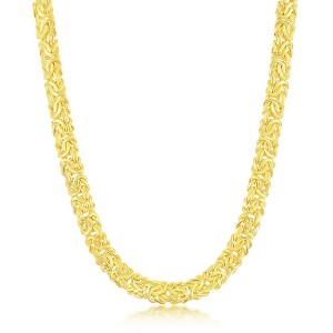 Links of Italy Sterling Silver Classic Byzantine Necklace  - Available Colors: Gold, Silver - 1 of 3