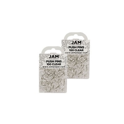 Jam Paper Push Pins - Gold Pushpins - 100/Pack