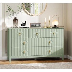 Modern Fluted Dresser, 3/5/6/7 Drawer Wood Dresser for Bedroom, Modern Chest of Drawers, Storage Organizer Cabinet for Living Room, Entryway - 1 of 4
