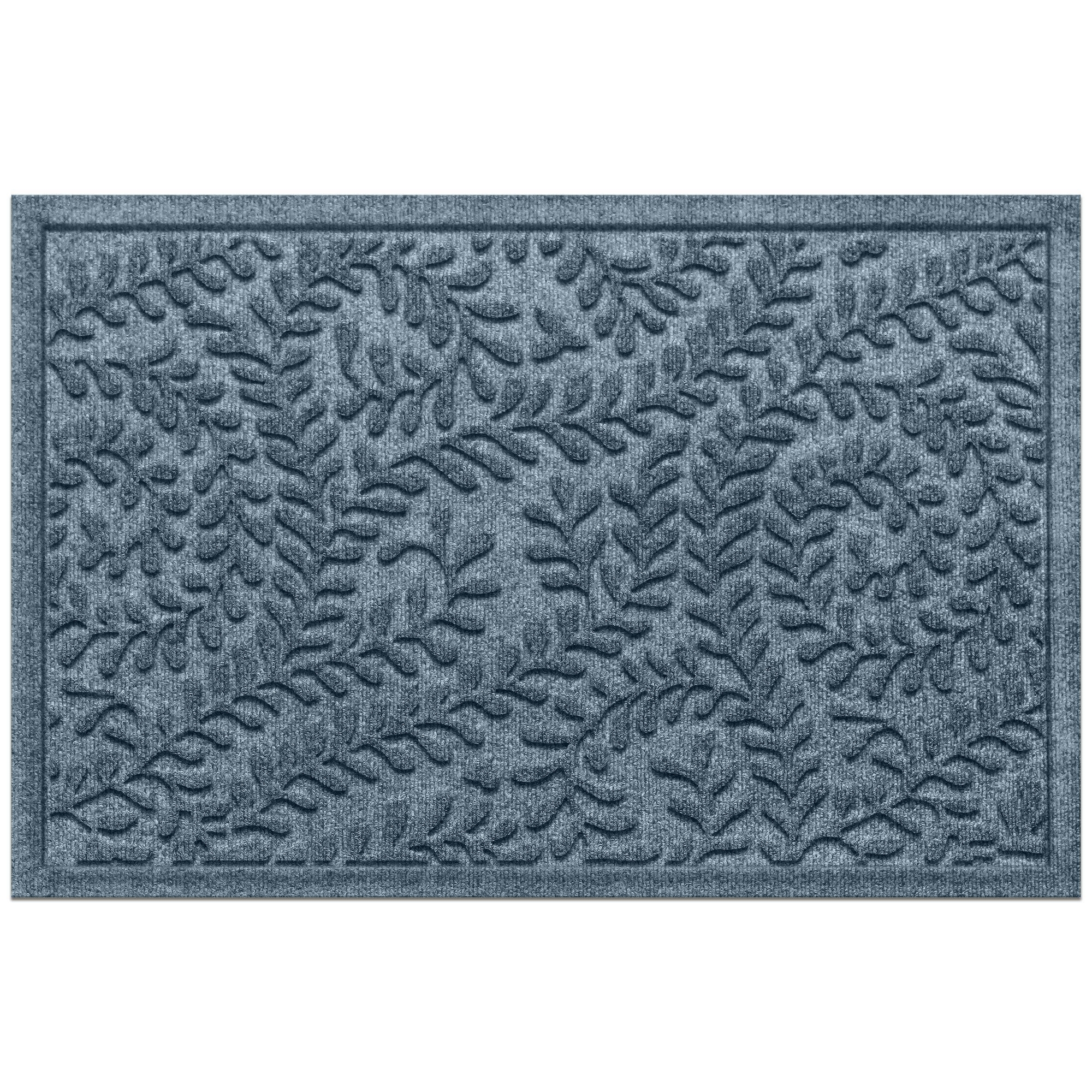 Bungalow Flooring 2'x3' WaterHog Boxwood Indoor/Outdoor Doormat Blue Stone: Modern Low Pile Rubber Door Mat