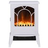 HOMCOM Free standing Electric Fireplace Stove, Fireplace Heater with Realistic Flame Effect, Overheat Safety Protection, 750W / 1500W, White - 4 of 4