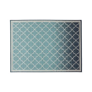 VisioGear Area Rug, 7'*5'3"’ Vintage Large Non-slip Rug For Living Room Kitchen Bedroom, Blue & Cyan, 84"*63"*0.16" - 1 of 4