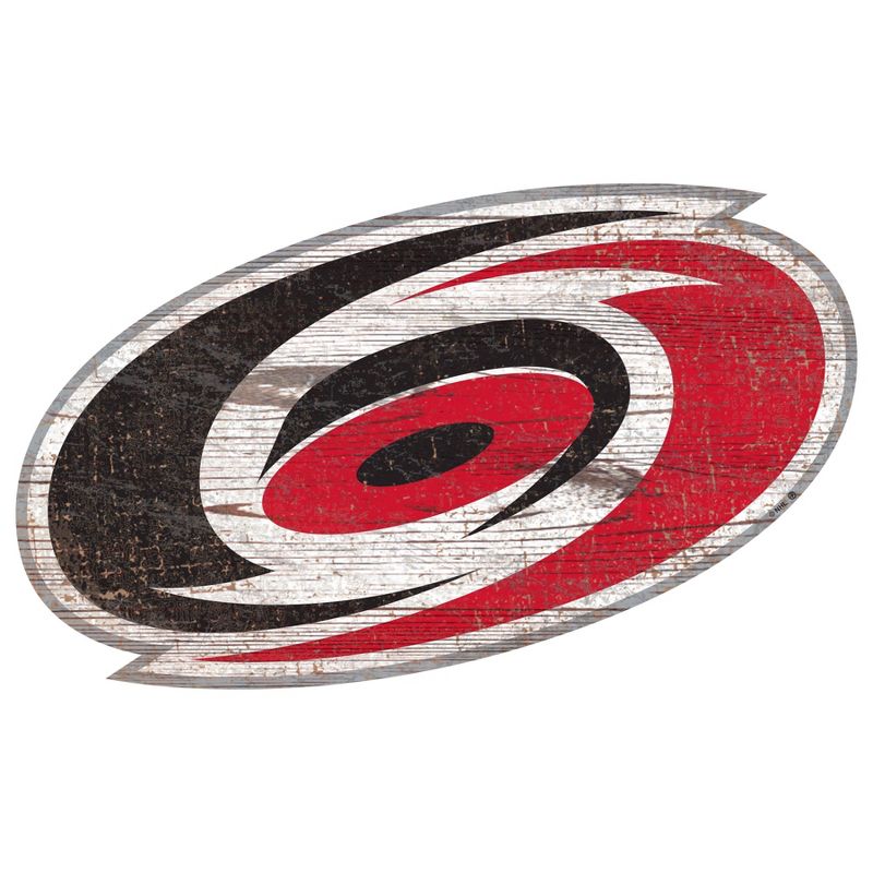 NHL Carolina Hurricanes Distressed Logo Cutout Sign, 1 of 2