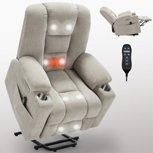 CLIHOME Large Power Lift Recliner Chair with Massage & Heat, Overstuffed Wide Recliners, Heavy Duty Motion Mechanism with USB & Type C Ports - 1 of 4