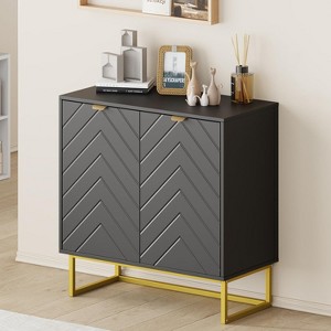 Modern Sideboard Buffet Cabinet with Storage, Wood Accent Storage Cabinet with Doors - 1 of 4