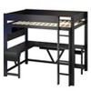 ORRD Wood Full Size Gaming Loft Bed with Desk, Storage Shelves, LED and Charging Station, Black - 4 of 4
