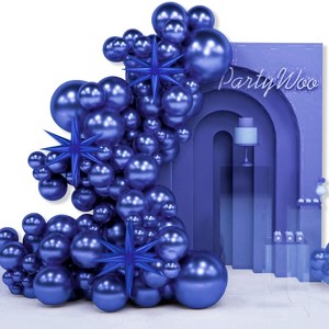 PartyWoo Balloon Arch Kit Navy Blue Starburst Spike 22 Inch 18 12 10 5 Inch 110 pcs - 1 of 4