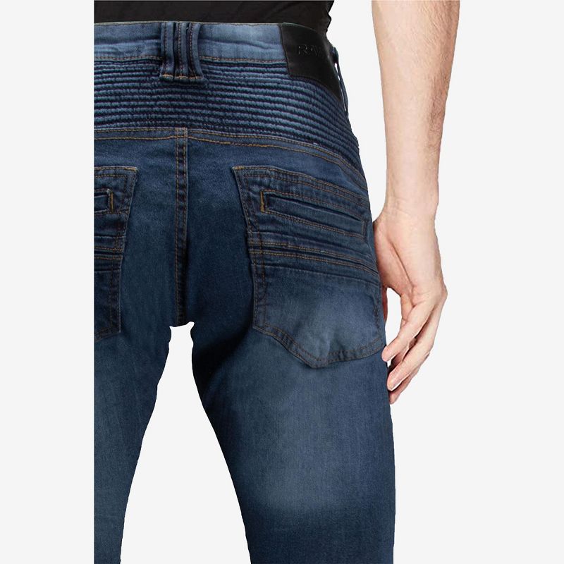 RAW X Men's Slim Fit Moto Detail Stretch Jeans, 4 of 6