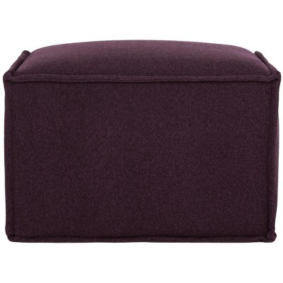 Plum Chic 25" Transitional Felted Wool Pouf Ottoman