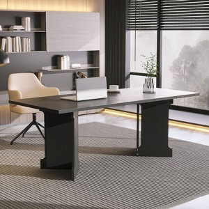 Famapy Heavy-Duty 78.7''W Home Office & Conference Desk,Industrial Scratch-Resistant Workstation,Geometric Legs,Open-Plan Collaboration Workspaces - 1 of 4