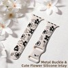HTUTWOO Floral Apple Watch Band, Engraved Flower Silicone Strap 38/40/41/42/43/44/45/49mm for iWatch Series 11 10 9 8 7 6 5 4 3 2 SE Ultra - 4 of 4