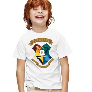 Boys' Harry Potter Abstract Hogwarts House Shield T-Shirt - 1 of 4