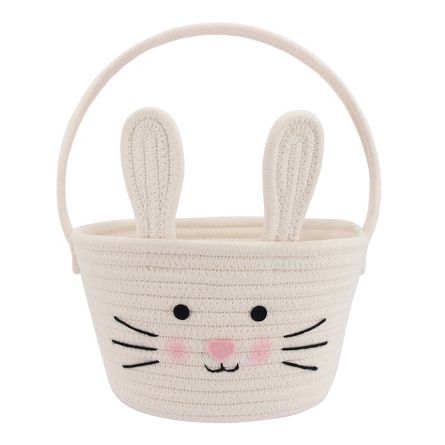 Circular Rope Decorative Easter Basket Bunny - Spritz&#8482;, image 1 of 6 slides