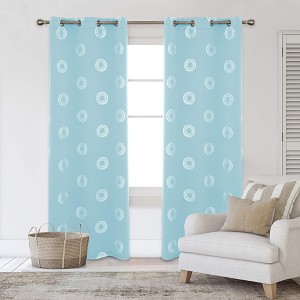 Deconovo Concentric Circles Room Darkening Curtains, 2 Panels - 1 of 4