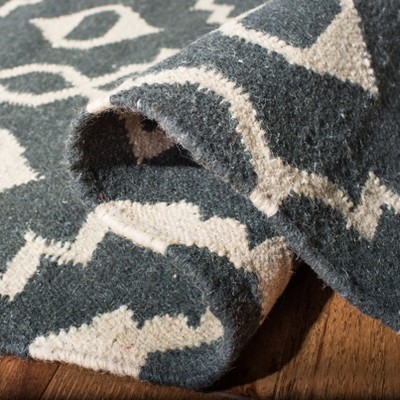 Handmade Brown Wool Flat Woven 8' x 10' Area Rug