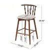 Set of 2 Wooden Bar Stools with Upholstered Padded Seat & Slat Back,29" for Kitchen Island or Home Bar-Baofuwish - 4 of 4