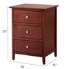 Lyngins 3 Drawers Nightstand with Round Handle Design,End Table for Bedroom,Living Room - 3 of 4