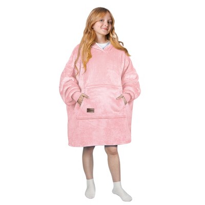 Tirrinia Blanket Hoodie Oversized Sweatshirt for Girl Boy, Wearable Fleece Blanket Pullover, Christmas Cozy Gift for Kid Teen, Youth