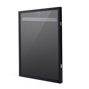 Jersey Frame Display Case with Lengthened Hanger for Baseball Basketball Football Hockey Sport Shirt and Uniform, Black - 1 of 1