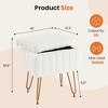 TUYOHW 16" Storage Ottoman,Faux Fur Vanity Stools with 4 Metal Legs & Anti-Slip Adjustable Feet,Ottoman for Living Room,Entryway - 3 of 4