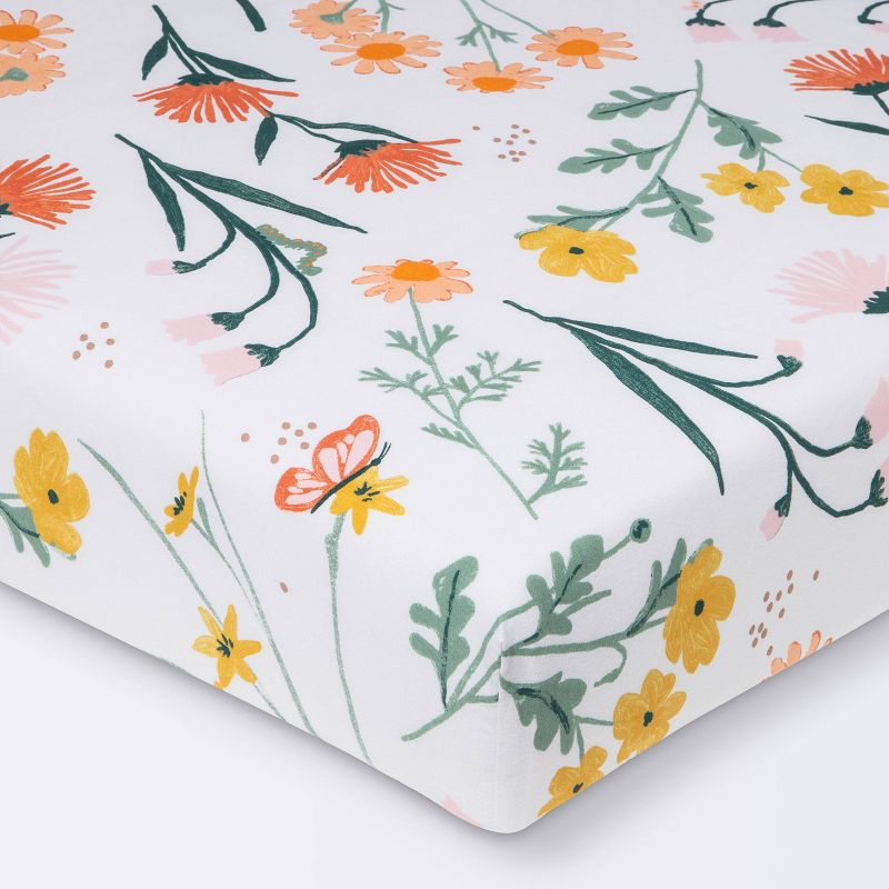 Fitted Crib Sheet - Cloud Island&#8482; Garden Floral, 1 of 9
