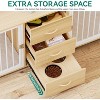 QuestaPack 74" Double Dog Crate Furniture with 2 Feeder Bowls - 4 of 4