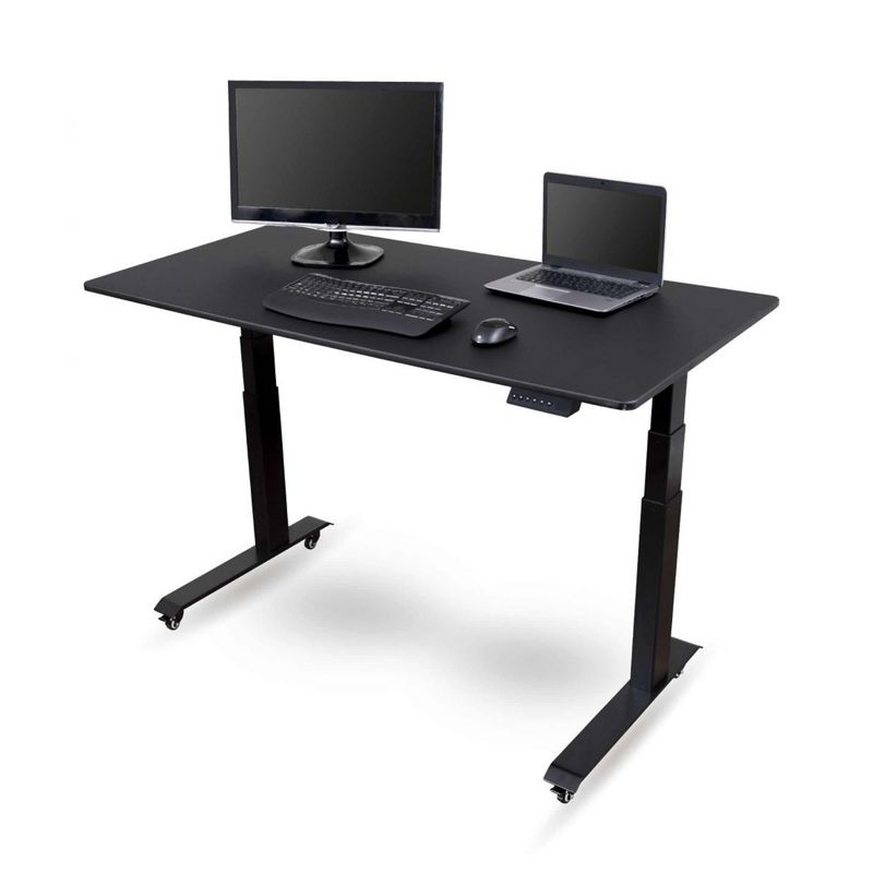 Stand Up Desk Store Electric Adjustable Height Standing Desk with Programmable Memory (Black Frame/Black Matte Top, 60" Wide), 1 of 5