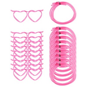 Unique Bargains Reusable Plastic Creative Eyeglasses Straws for Fun Parties 16 Pcs - 1 of 4