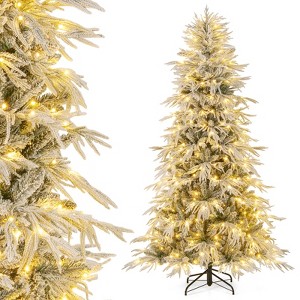 Tangkula 6/7/8 FT Artificial Christmas Tree w/1108 PE PVC Branch Tips & 250/340/450 LED Lights - 1 of 4