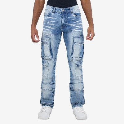 RAW X Men's Multi Cargo Pocket Denim Pants