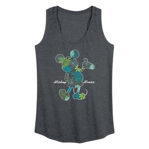 Women's - Disney - Tropical Fill Mickey Graphic Racerback Tank - 1 of 4