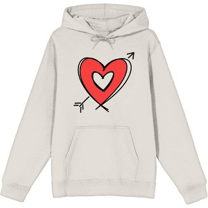 V Day Arrow Heart Adult Long Sleeve Hoodie - 1 of 2