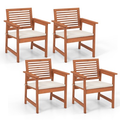 Costway Set Of 4 Outdoor Dining Chair Patio Solid Wood Chairs With   GUEST Abda438a 1f4a 4b96 A03d 13645ef9ff3f