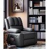 22" Recliner Chair for Adults, Manual Recliner with Cup Holders and Side Pockets, PU Leather Single Sofa with Ergonomic Design - 3 of 4